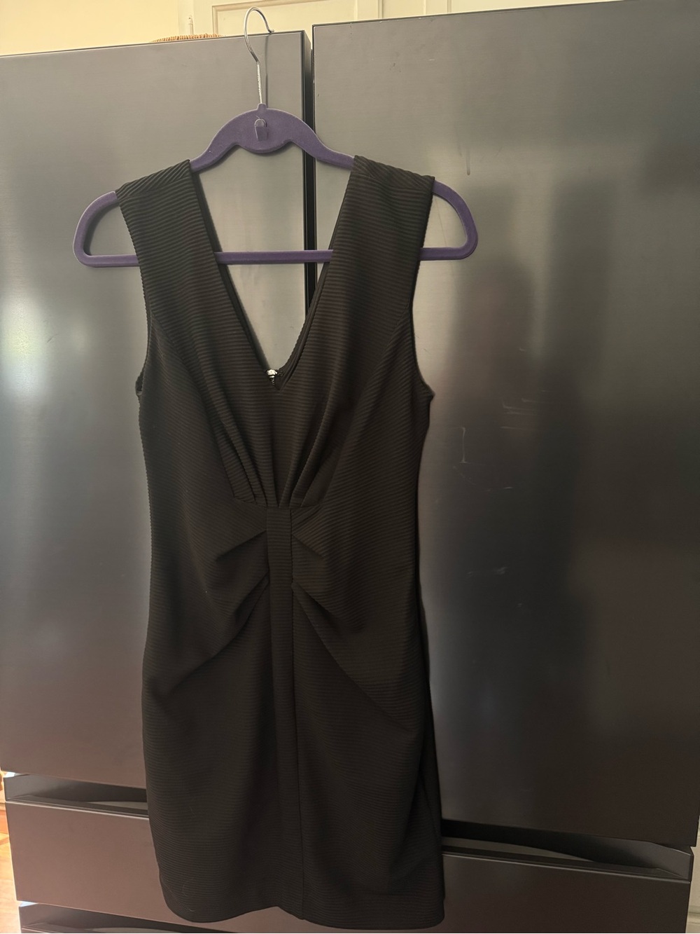 Black Sleeveless V-Neck Cocktail Dress